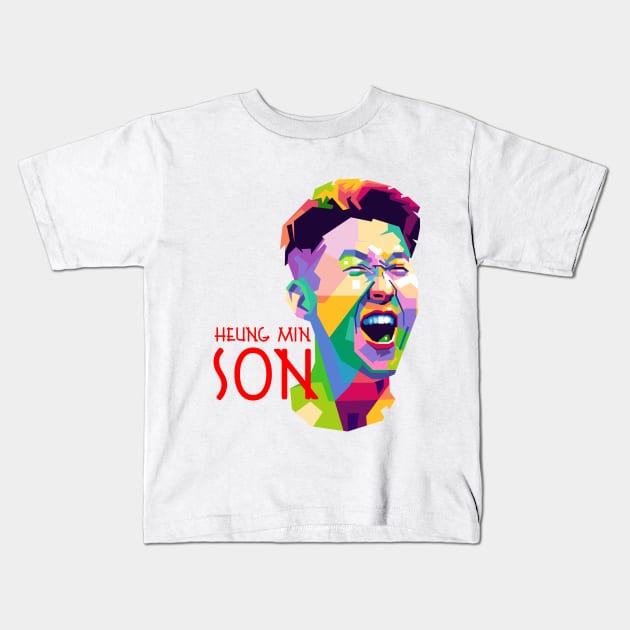 HEUNG MIN SON Kids T-Shirt by erikhermawann22